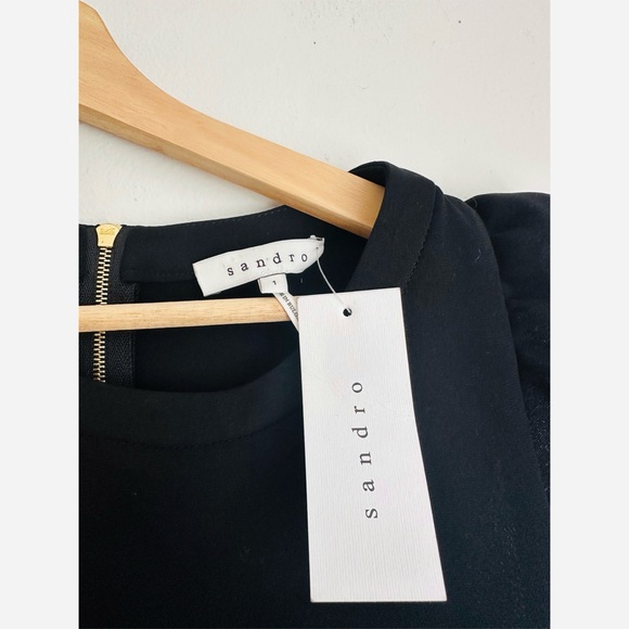 NWT • Sandro • Resonance Peplum Dress in Black - Picture 6 of 7